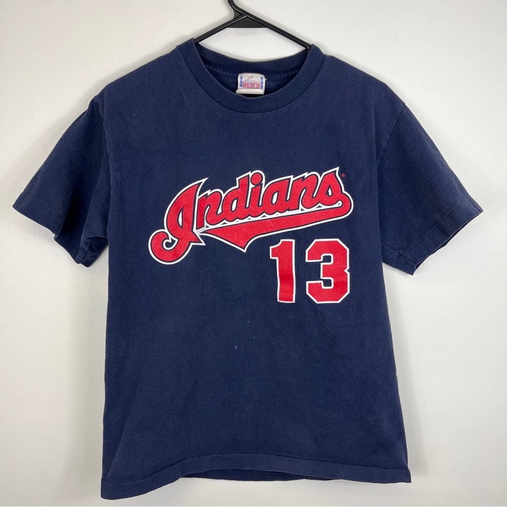Omar Vizquel Cleveland Indians vintage off the bench brand Tshirt size medium